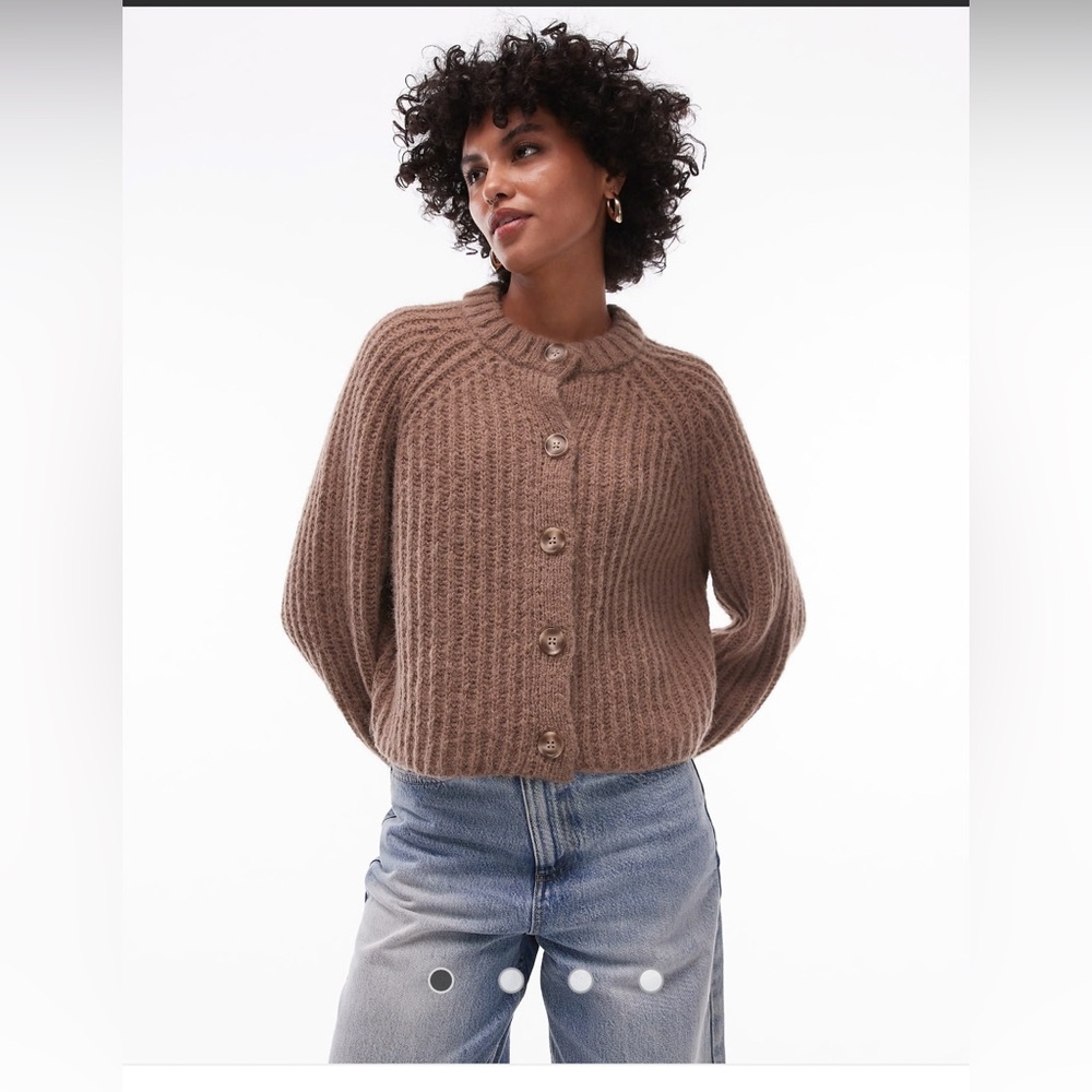 Super soft knit chunky crew neck cardigan